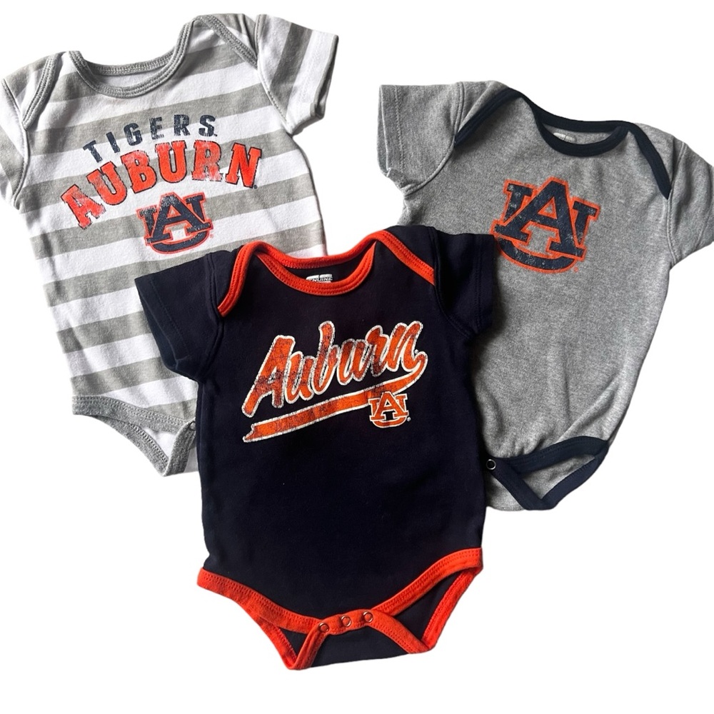 Bundle - Auburn University Tigers Onesies - Pack of 3 - Infant Sz 3-6 Mo Unisex